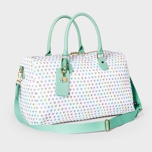 Disco Hearts Wave Softside Duffel Bag White/Teal - Roller Rabbit x Target